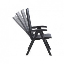 Mobilier de Jardin Fauteuil Multiposition Midèle Métal Anthracite SP Berner 55351 | Piscineshorssolweb