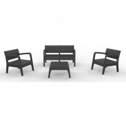 Mobilier de Jardin Set Modèle Miami Anthracite SP Berner 55393