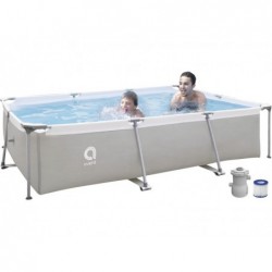 Piscine démontable avec filtre 1136 L. Jilong 17771EU Steel Super Rectangular Pool 300x207x65 cm.