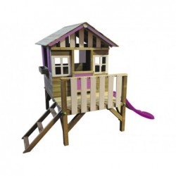 Maison enfant Rose Surélevée Lollipop avec tobogan de Masgames MA800531