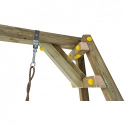 Xylo Square Balançoire simple en bois plus siège Baby Masgames MA700039 | Piscineshorssolweb