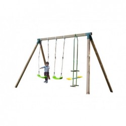 Nori Triple balançoire en bois avec jeux de rôle MA700061