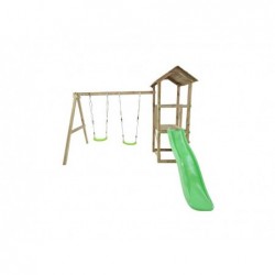 Carlit M Terrain de jeu en bois avec balançoire double Masgames MA700250