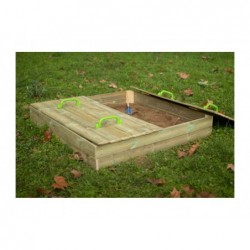 Bac à sable rectangulaire en bois Oben avec couvercle Masgames MA600092 | Piscineshorssolweb