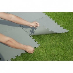 Éponge de protection pour sol en polyéthylène gris 9 pièces 50x50 cm. Bestway 58639 | Piscineshorssolweb