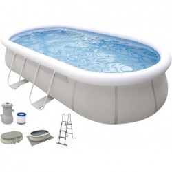 Piscine amovible de 540x304x106 cm. Ensemble de piscine ovale avec filtre Jilong 17449EU